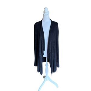 Barefoot Dreams Cozychic Lite Black Draped Open Calypso Cardigan Size S/M